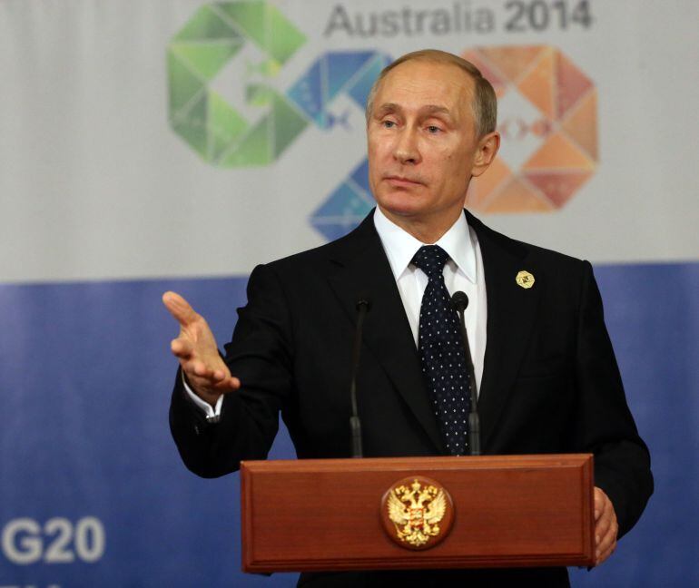 El presidente ruso Vladimir Putin speaks durante una ponencia del G-20