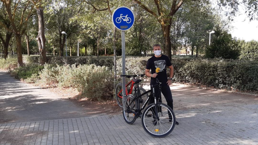 Antonio Gallego, concejal de deportes de Ciudad Real, en la Vía Verde