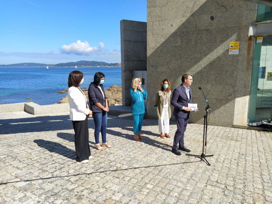 Alberto Núñez Feijóo en el acto en el Museo del Mar de Galicia