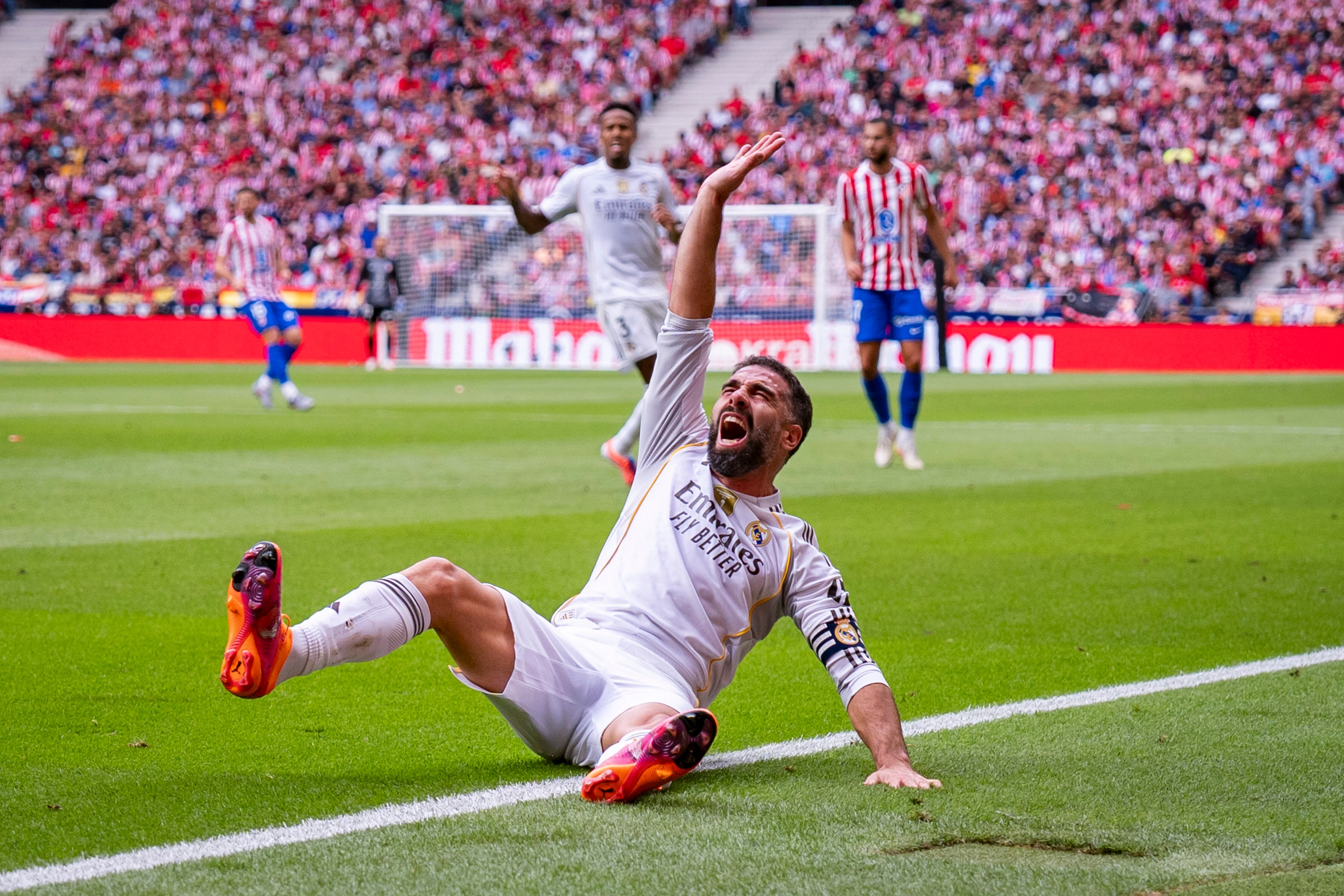 Dani Carvajal, lesionado durante el Atlético de Madrid-Real Madrid de LaLiga