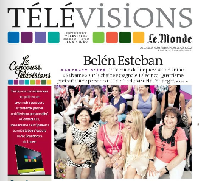 Portada del suplemento semanal de televisión de &#039;Le Monde&#039;, con una fotografía de Belén Esteban