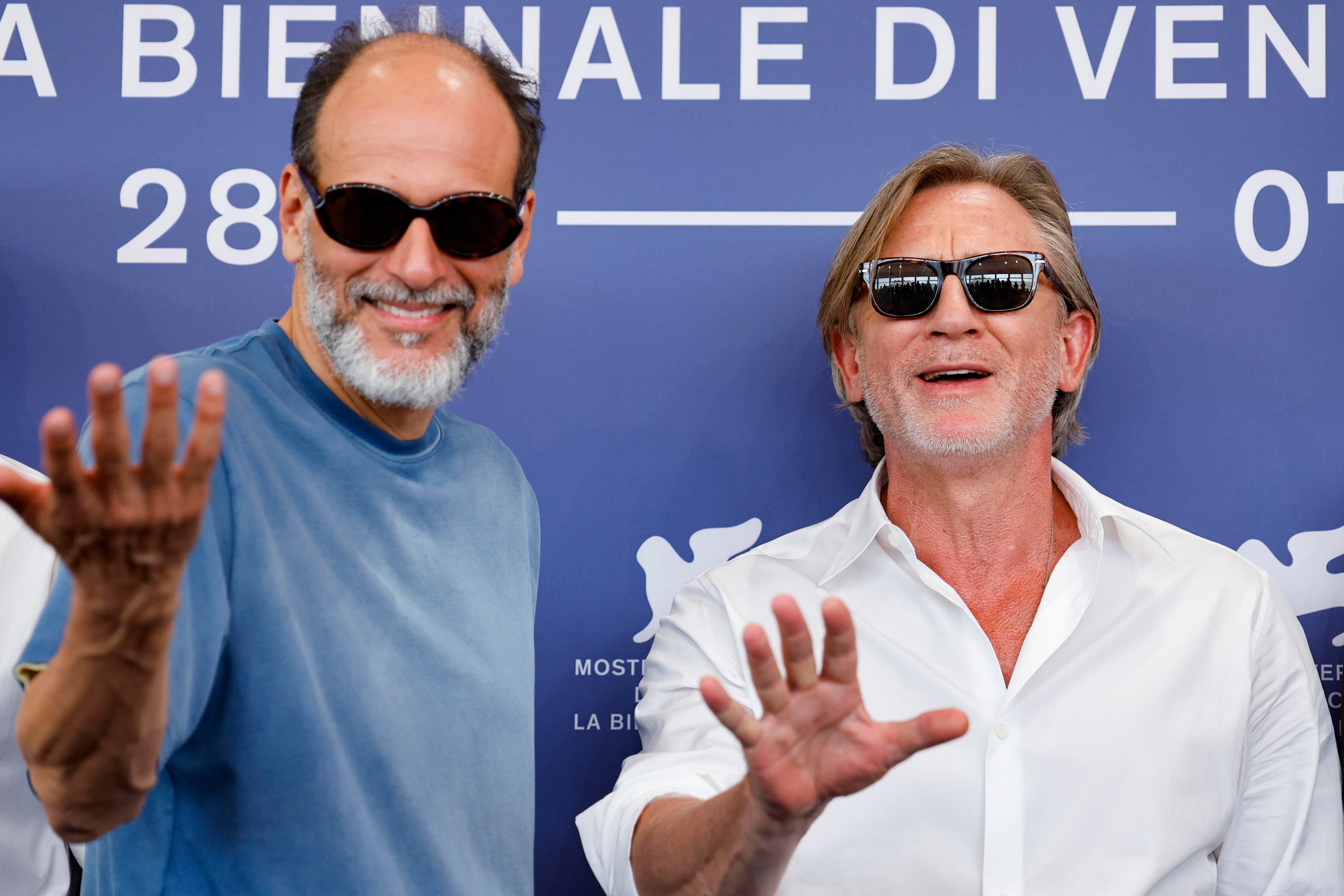 Venice (Italy), 03/09/2024.- Italian director Luca Guadagnino (L) and US actor Daniel Craig pose during the photocall of the film &#039;Queer&#039; at the 81st annual Venice International Film Festival, in Venice, Italy, 03 September 2024. The movie is presented in the official competition &#039;Venezia 81&#039; at the festival running from 28 August to 07 September 2024. (Cine, Italia, Niza, Venecia) EFE/EPA/FABIO FRUSTACI
