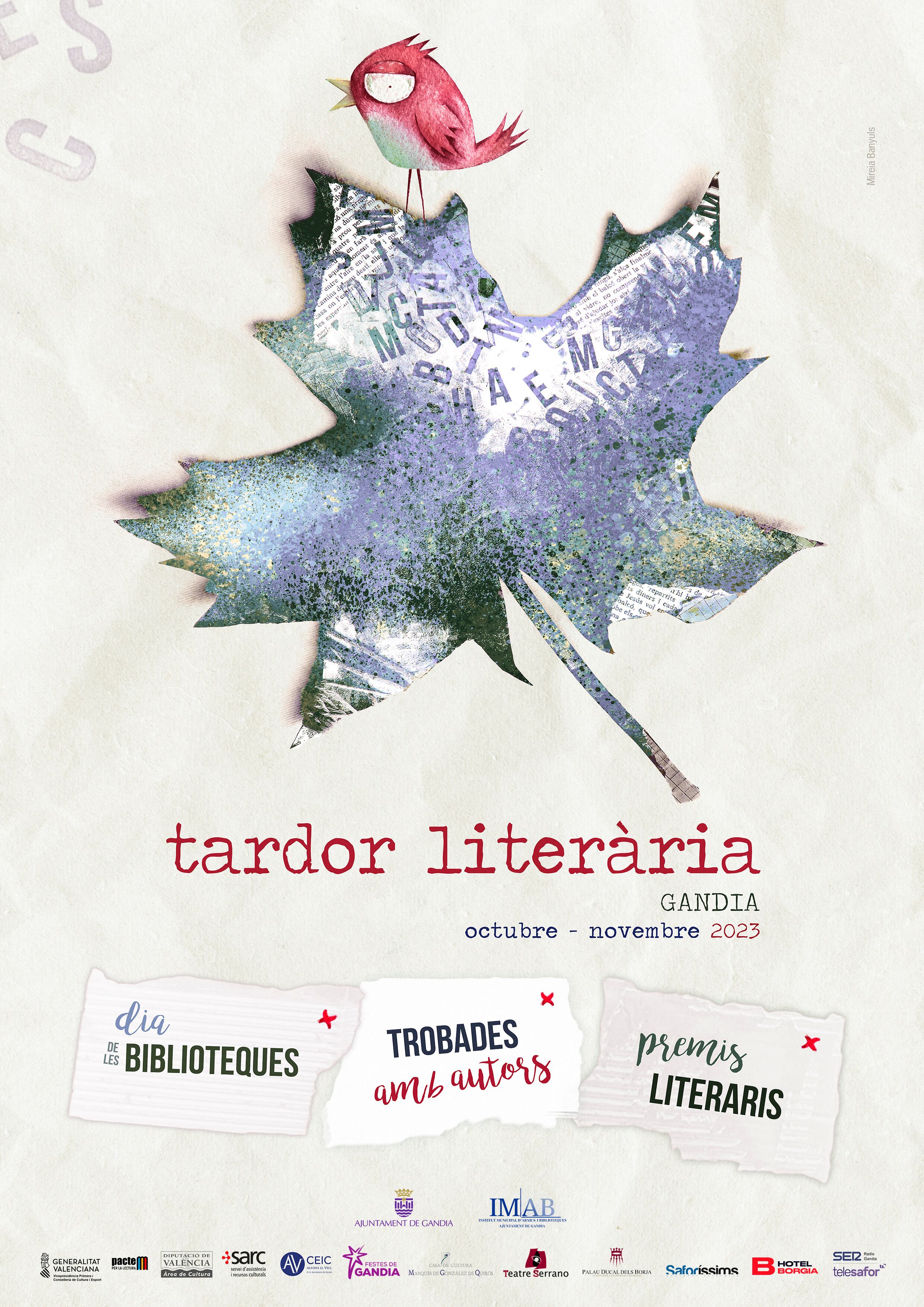 Cartel anunciador de la tercera edición de la Tardor Literària de Gandia.