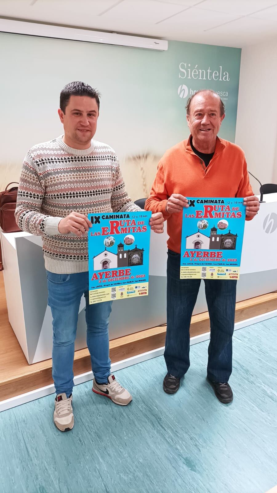 Antonio Biescas y José Antonio Sarasa, en la presentación de la IX Caminata Ruta de las Ermitas