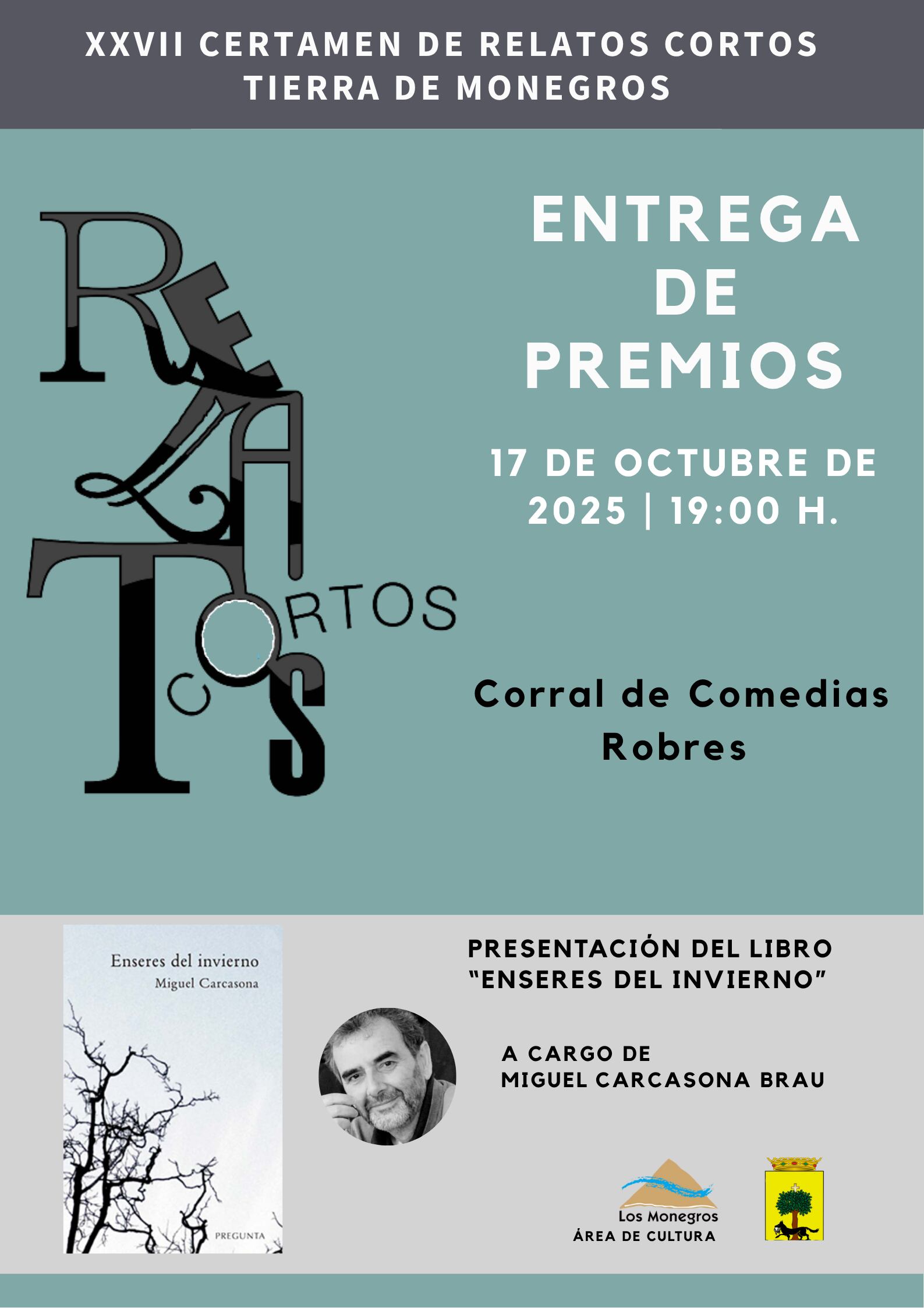 Cartel de la velada literaria en Robres.