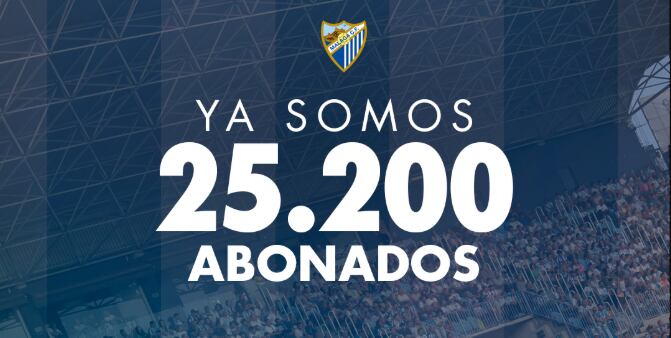 El Málaga CF consigue 25.200 abonados para la temporada 2025/26
