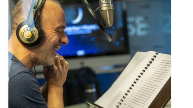 Javier Gutiérrez, durante la grabación