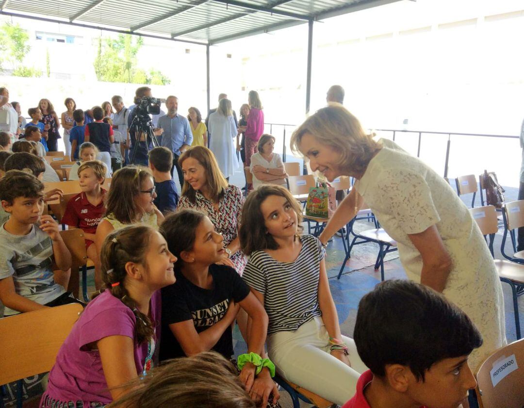 Inmaculada Troncoso, en el acto de inicio del curso escolar en el CEIP Torre Malmuerta.