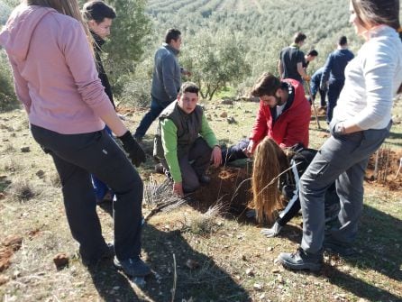 Momento de la plantación de uno de los ejemplares