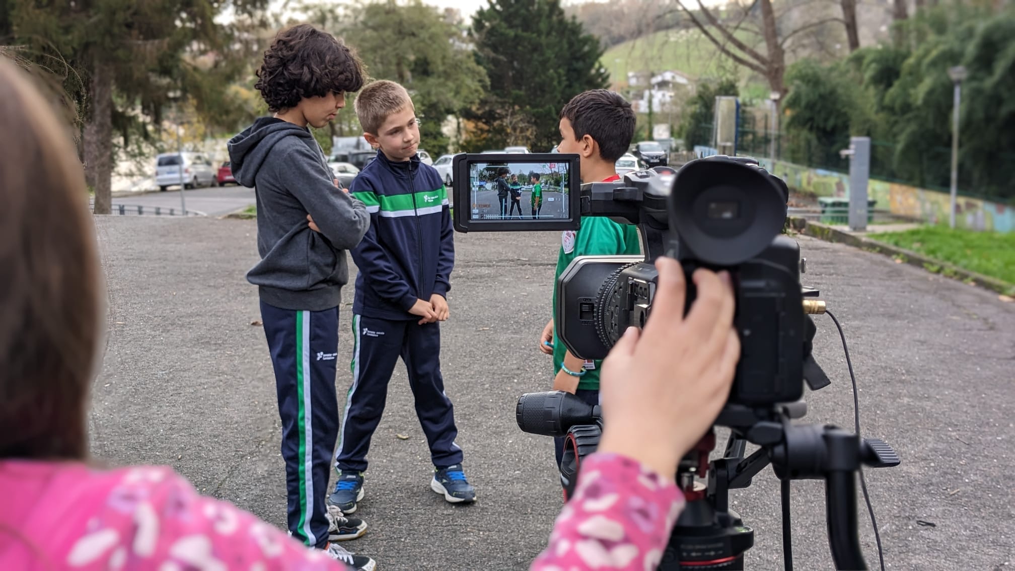 Alumnos de San Sebastián participando en el proyecto &#039;Cuéntame tu ciudad&#039;