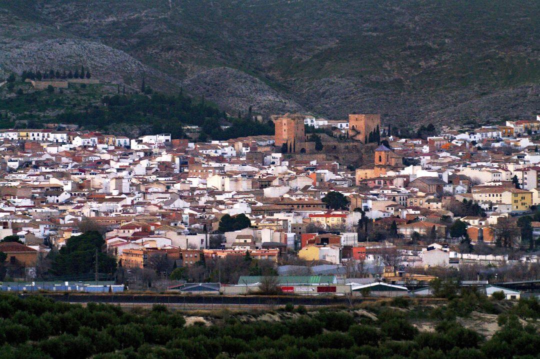 Casco urbano de Jódar desde un paraje del término municipal