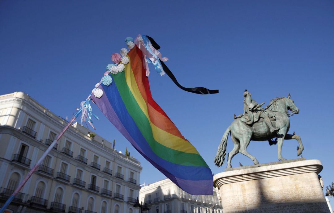 Manifestación celebrada este lunes en la Puerta del Sol, en Madrid.