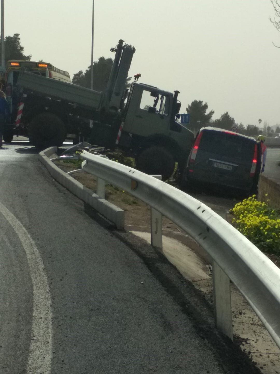Un momento durante el accidente