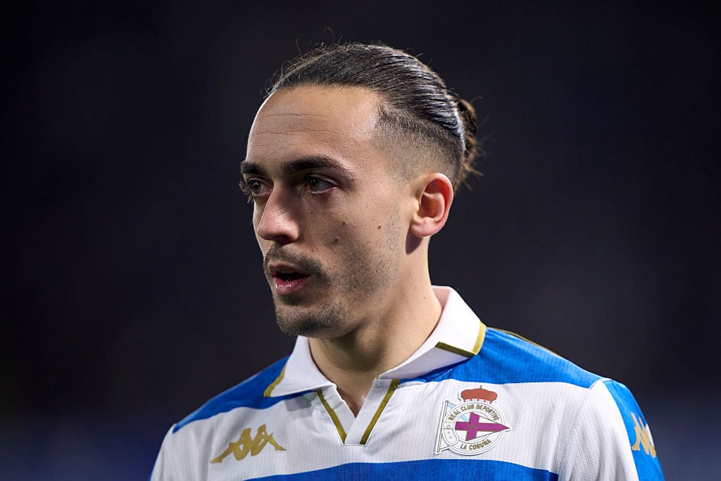 LA CORUNA, SPAIN - JANUARY 25: Luismi Cruz of RC Deportivo de La Coruna looks on during the LaLiga Hypermotion match between RC Deportivo La Coruna and Real Racing Club de Santander at Abanca-Riazor on January 25, 2026 in La Coruna, Spain. (Photo by Jose Manuel Alvarez Rey/Getty Images)