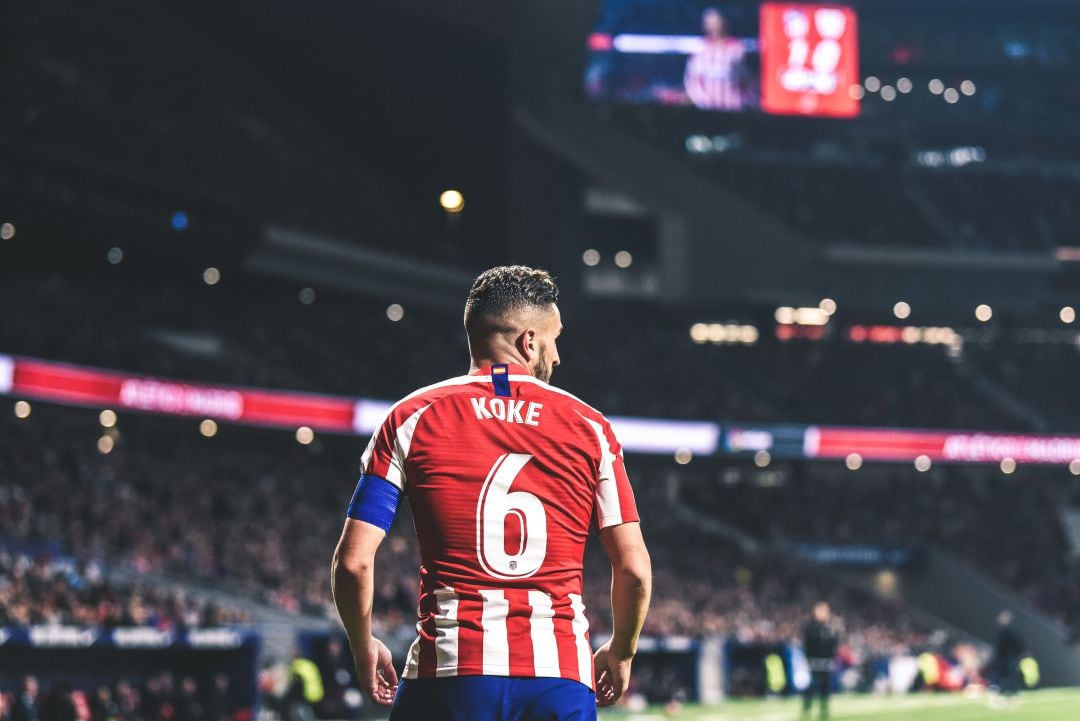 Koke, durante el partido en el Wanda Metropolitano