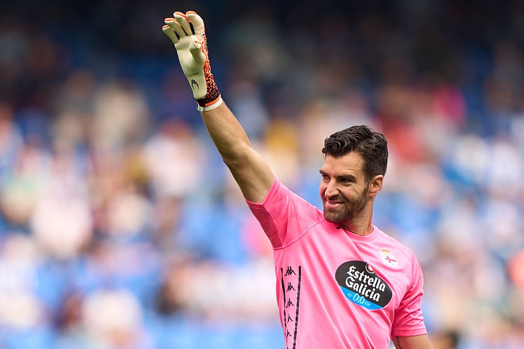 German Parreno of RC Deportivo de La Coruna reacts during the La Liga Hypermotion match between RC Deportivo de La Coruna and Elche CF at Estadio Abanca Riazor in A Coruna, Spain, on June 1, 2025. (Photo by Jose Manuel Alvarez Rey/JAR Sport Images/NurPhoto via Getty Images)
