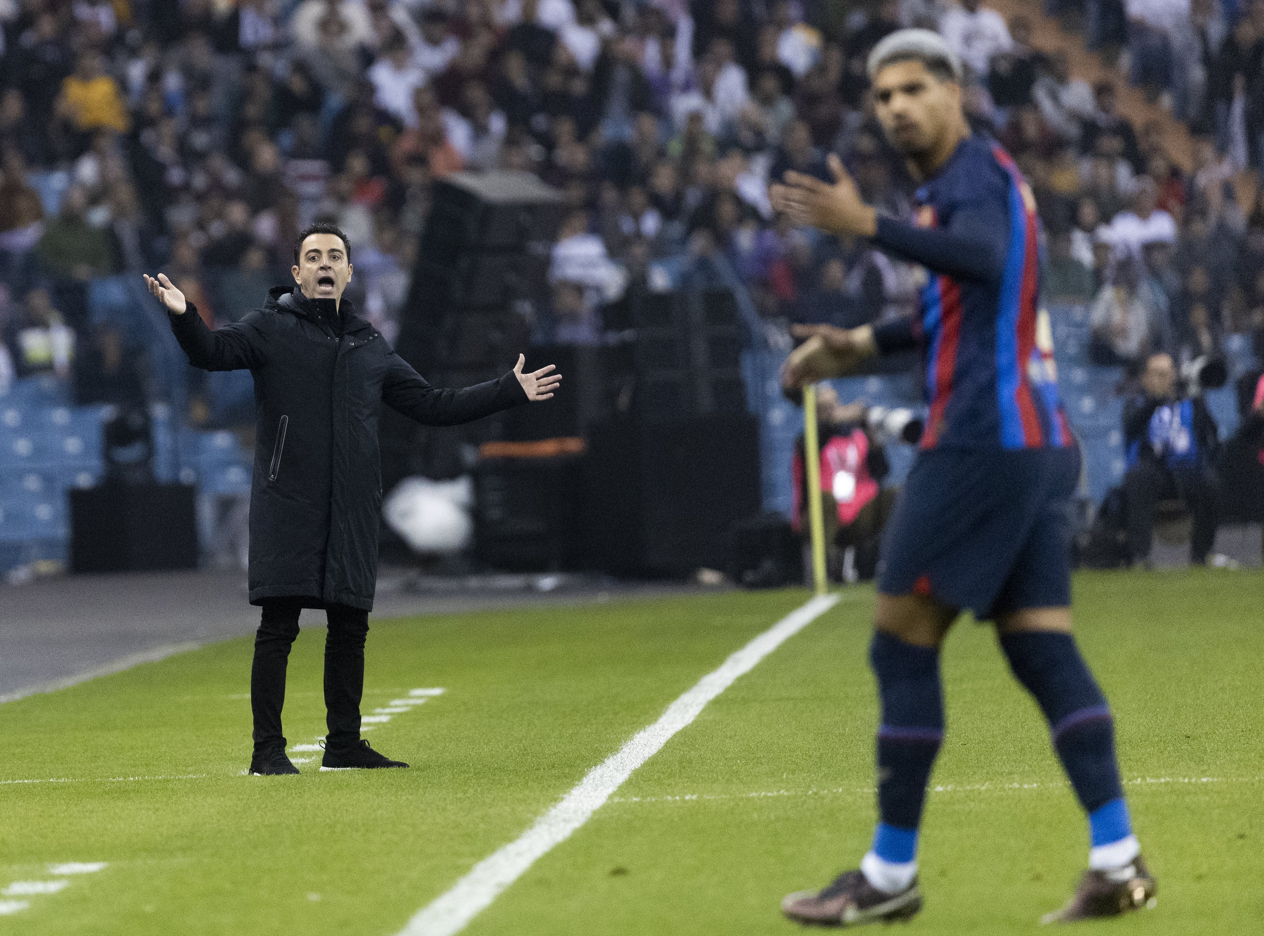 Xavi, durante la final de la Supercopa.