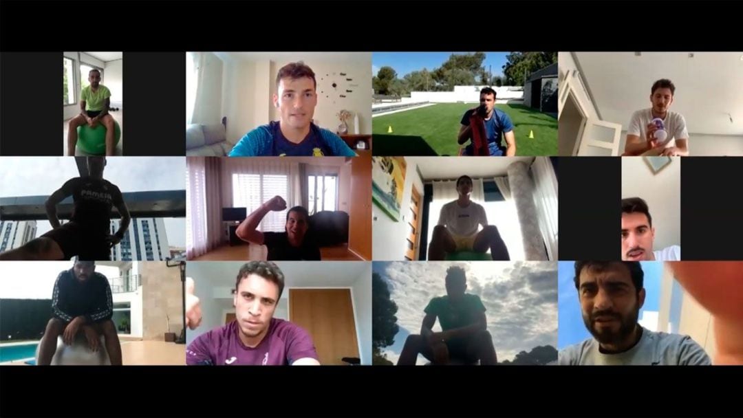 Los jugadores del Villarreal sigue las instrucciones que les manda el preparador físico del club vía internet