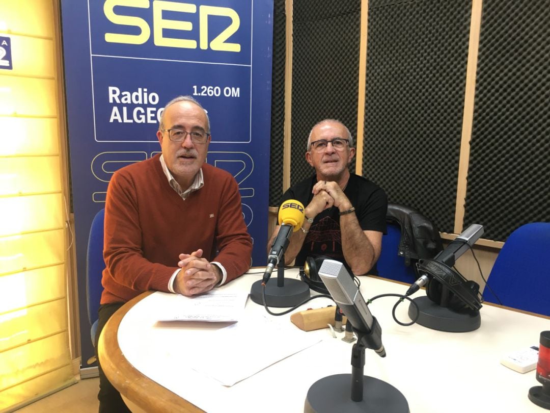 Joaquín Guirval, director radio Algeciras, Juan Carlos Narváez, presidente de la Asoc. Navidad con Amor.