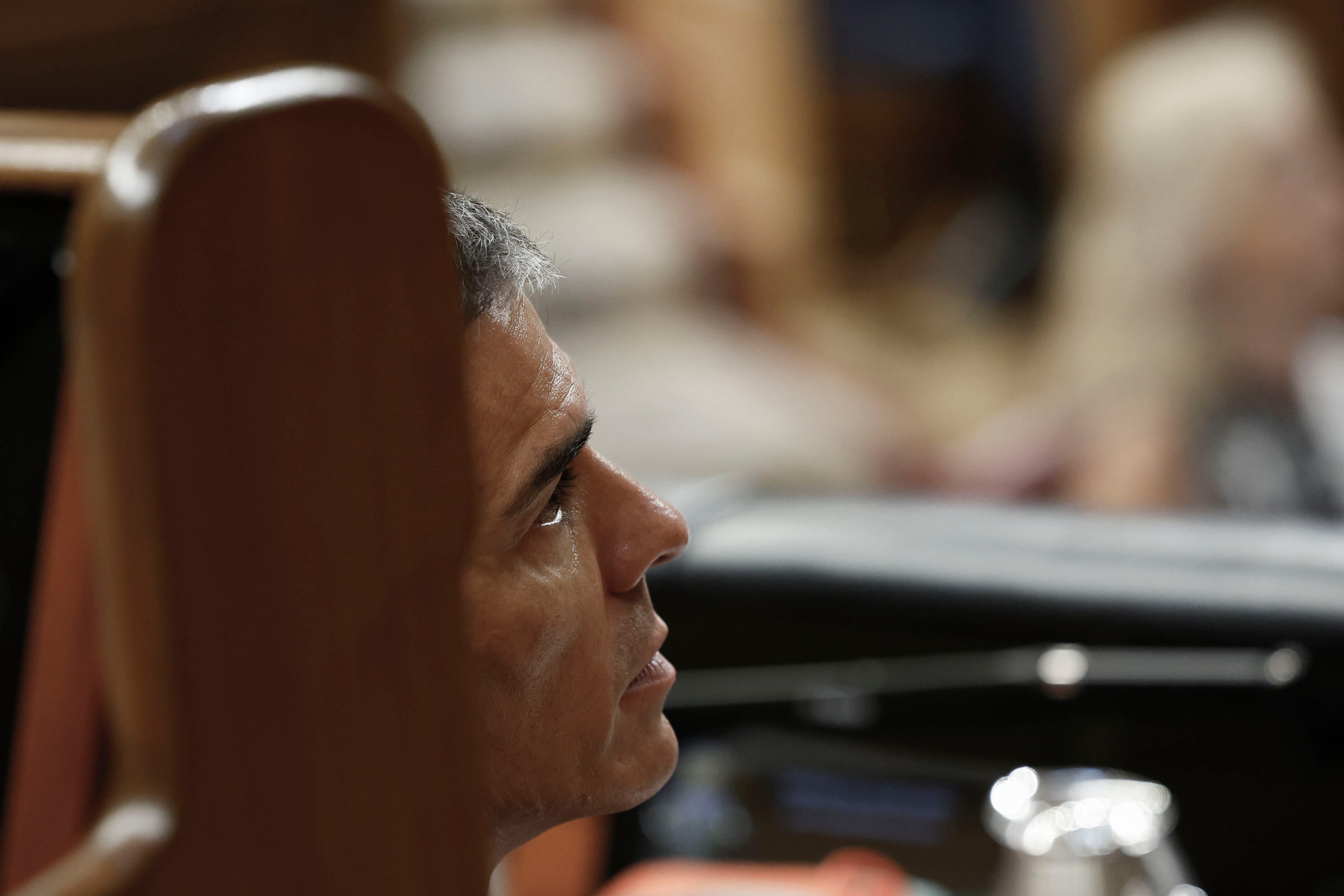 MADRID, 09/07/2025.- El presidente del Gobierno, Pedro Sánchez durante el pleno del Congreso de los Diputados este miércoles. EFE/ Mariscal