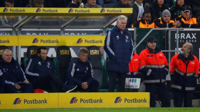 Heynckes, durante el partido ante el Gladbach
