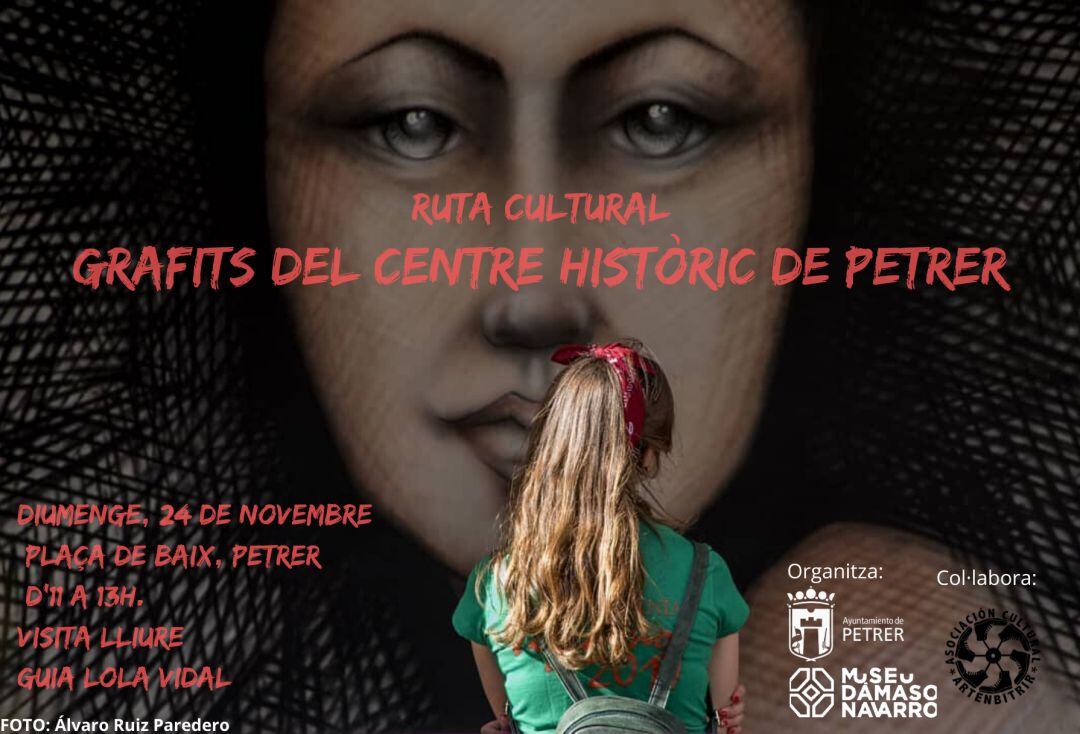 Cartel de la Ruta Cultura del Grafitis del Centro Histórico de Petrer.