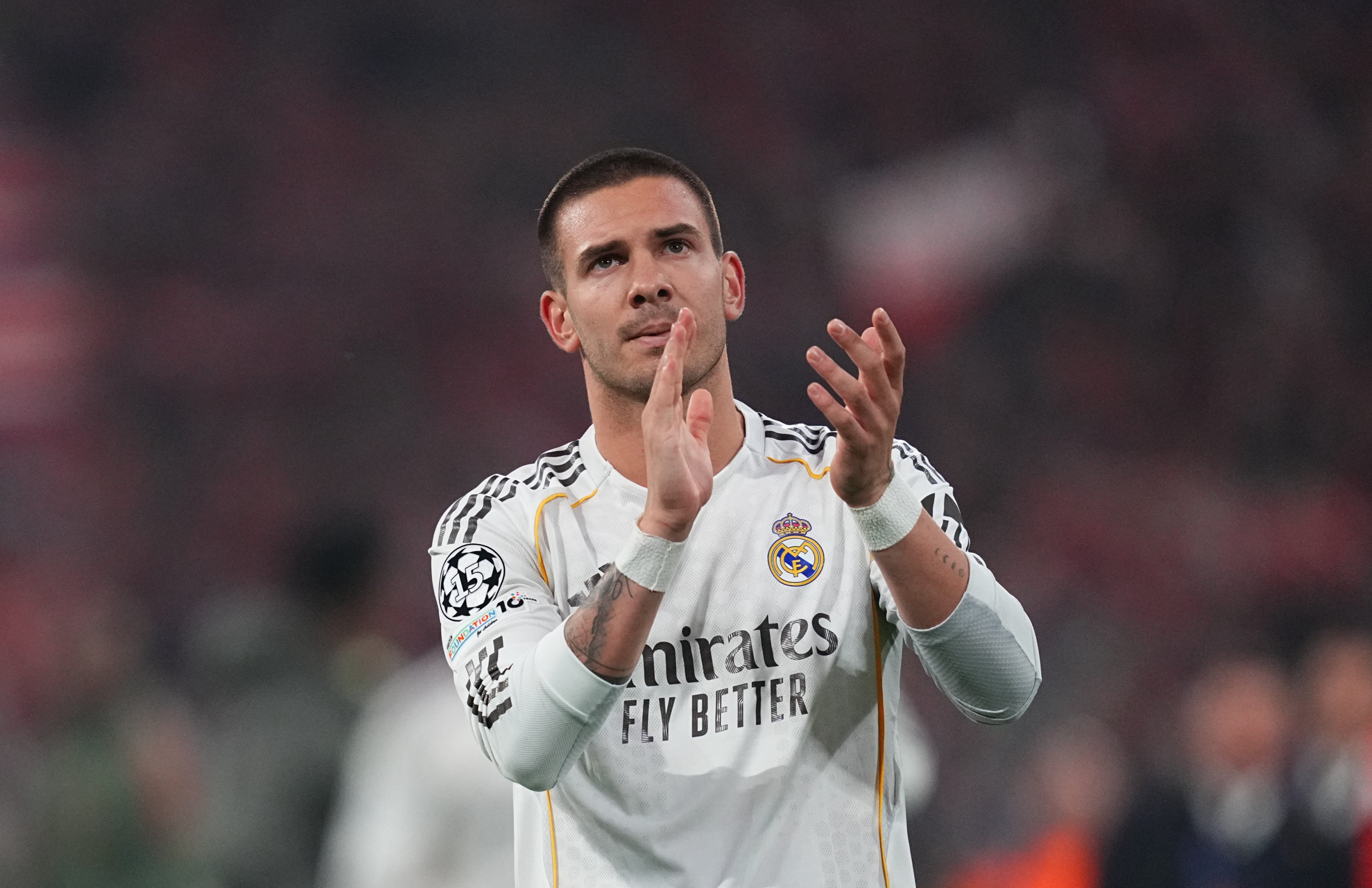 Mastantuono durante el partido frente al Bayern de Múnich en Champions