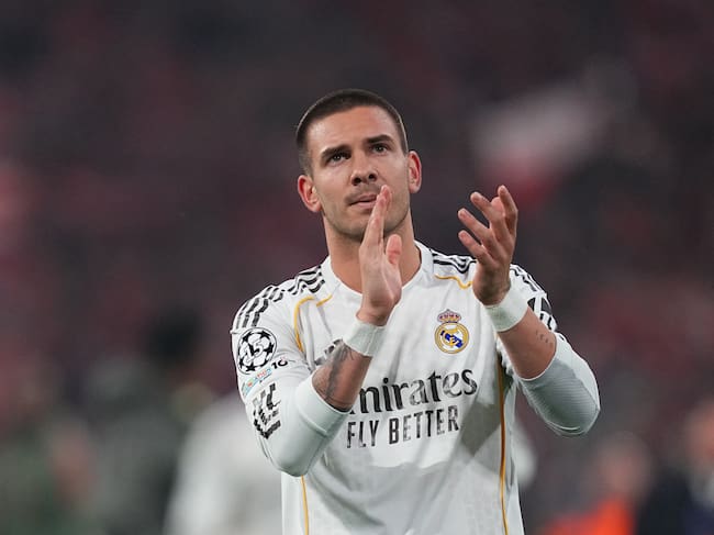 Mastantuono durante el partido frente al Bayern de Múnich en Champions