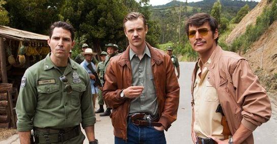 Maurice Compte, Boyd Holbrook y Pedro Pascal dan vida al militar colombiano Horacio Carrillo y los agentes de la DEA Steve Murphy y Javier Peña