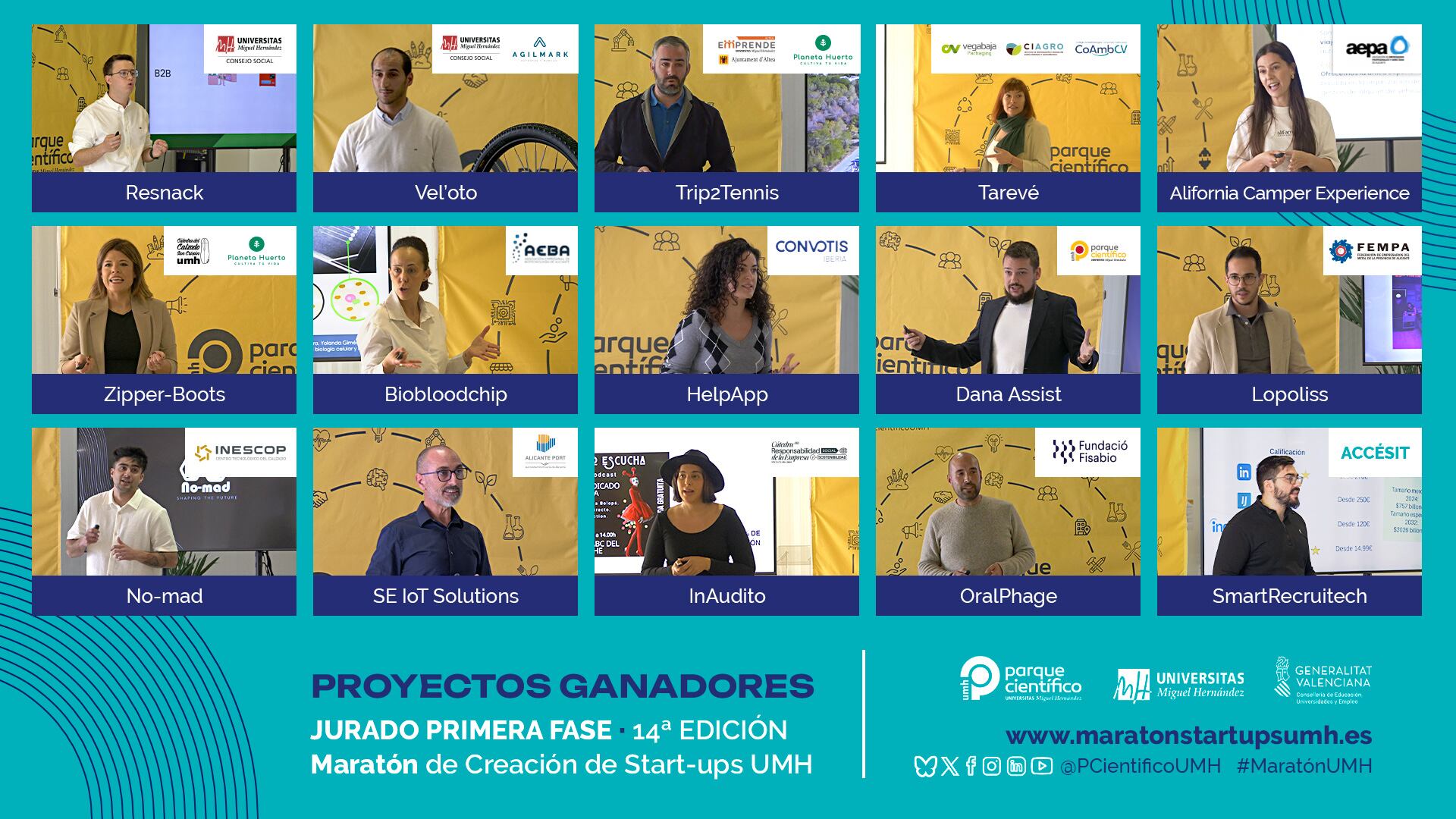 Ganadores de la primera fase de la 14ª edición del programa Maratón UMH.