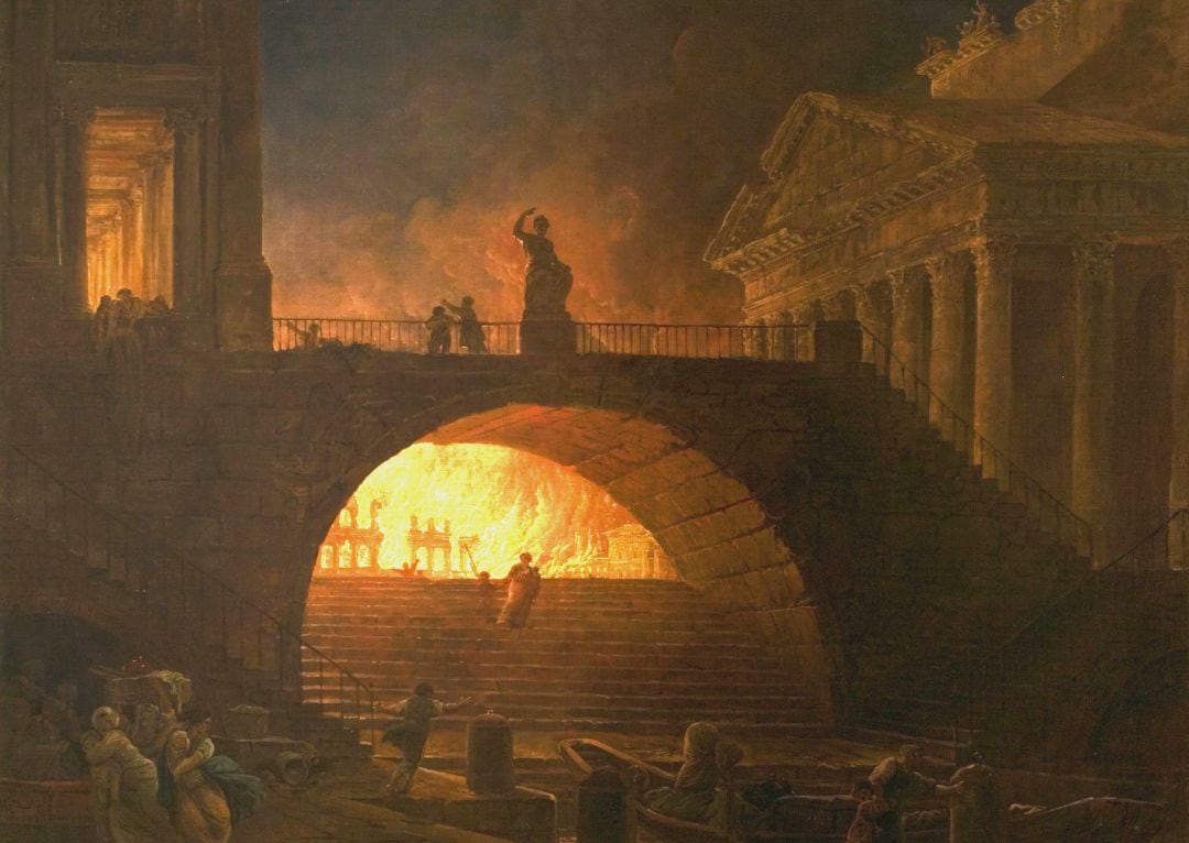 &#039;Incendio de Roma&#039; de Robert Hubert.