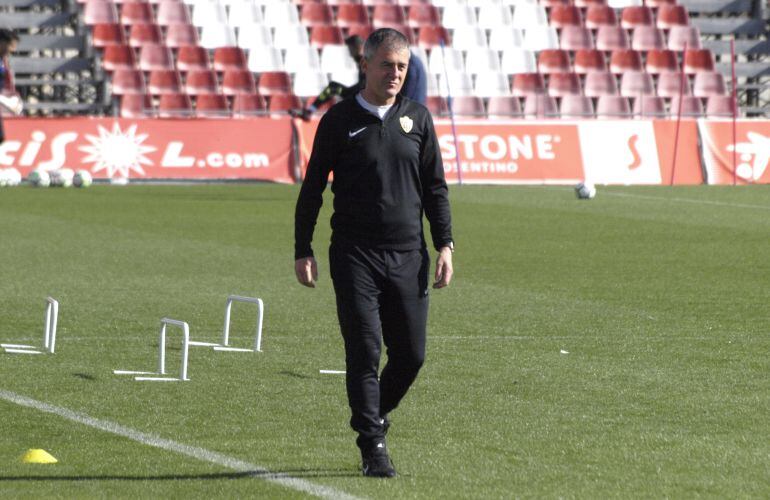 Lucas Alcaraz en el último entrenamiento.