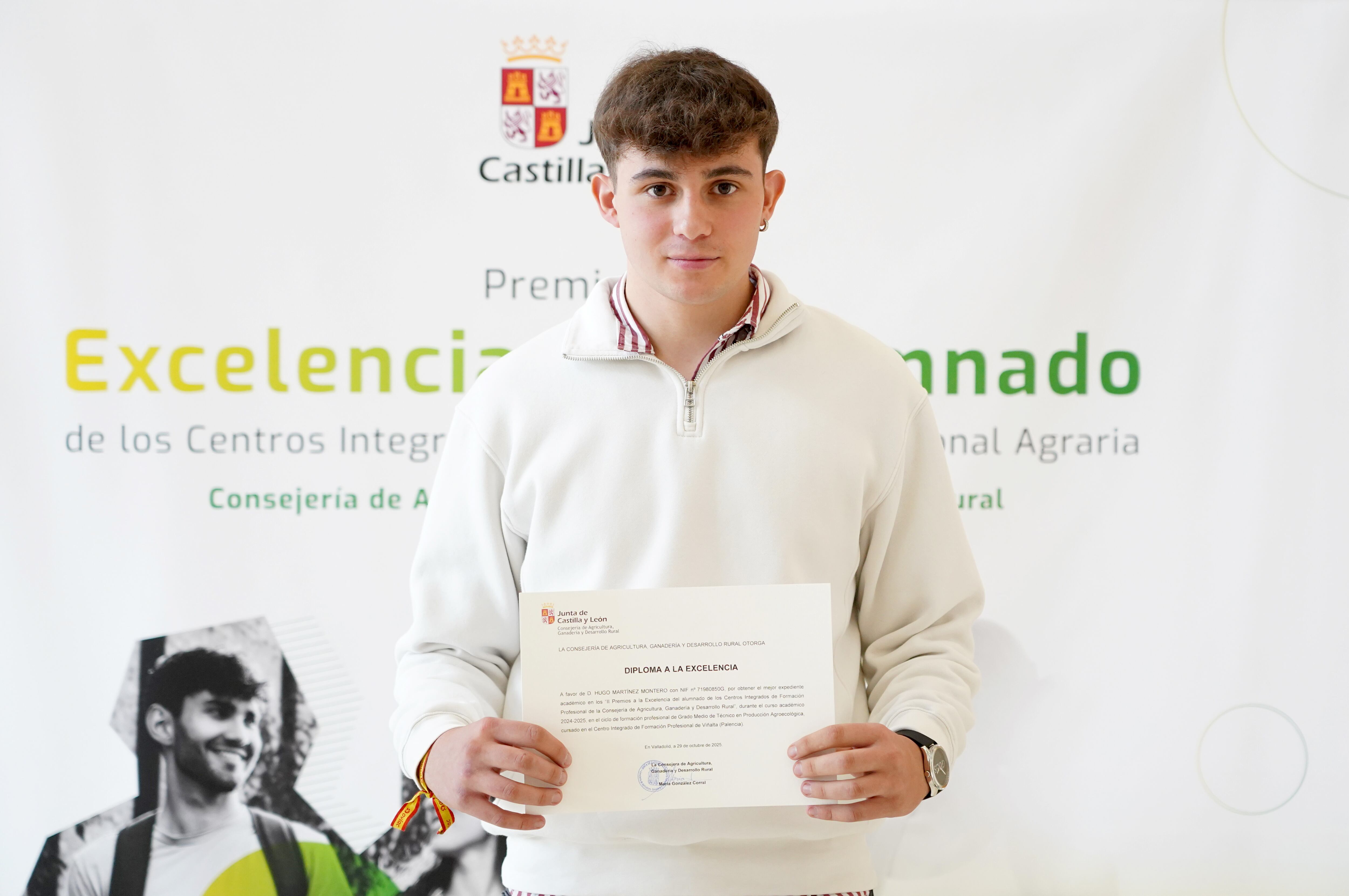 Galardonados con los Premios a la Excelencia del alumnado de los Centros Integrados de Formación Profesional Agraria. Hugo Martínez Montero, en categoría de Producción Agroecológica