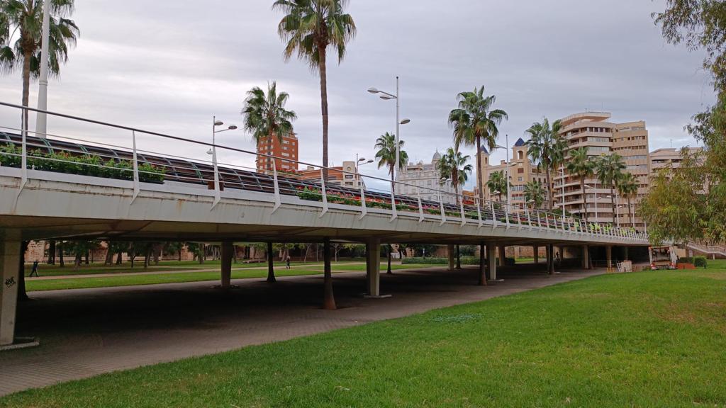 Plantación en el puente de las Flores de València