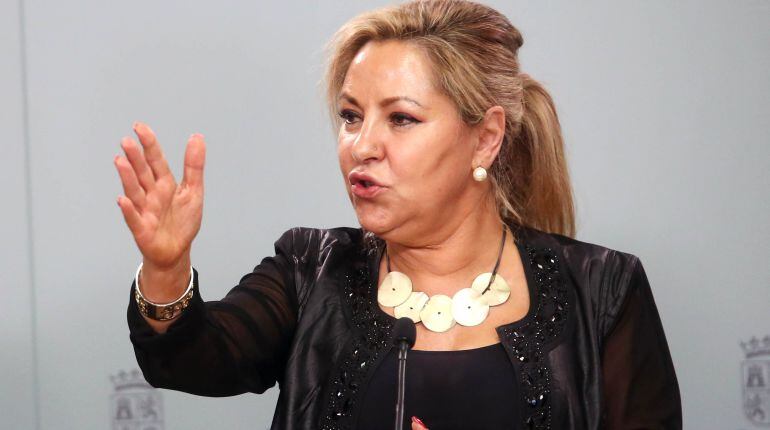 La vicepresidenta durante un Consejo de Gobierno