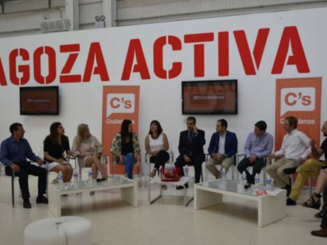 La primera parada en esta campaña electoral de Ciudadanos ha sido en Zaragoza Activa