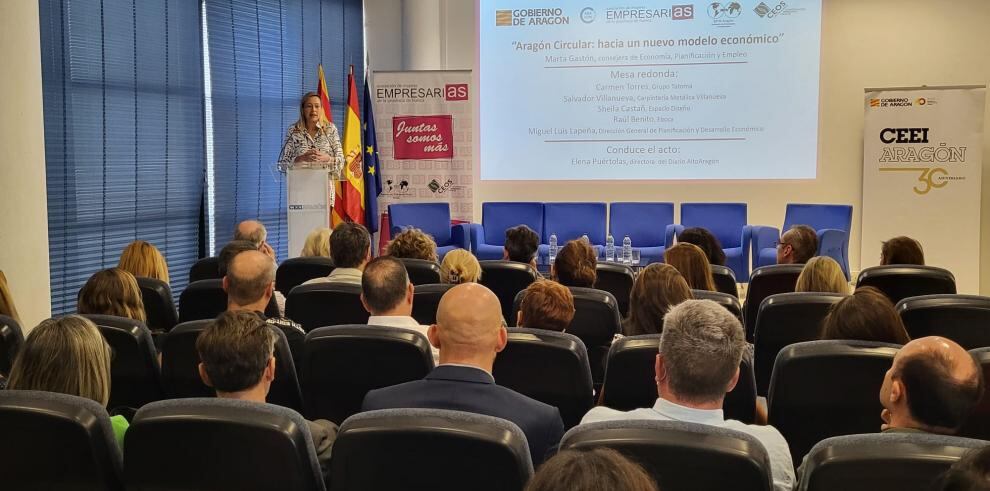 Marta Gastón, consejera del Gobierno de Aragón participaba en la jornada sobre economía circular