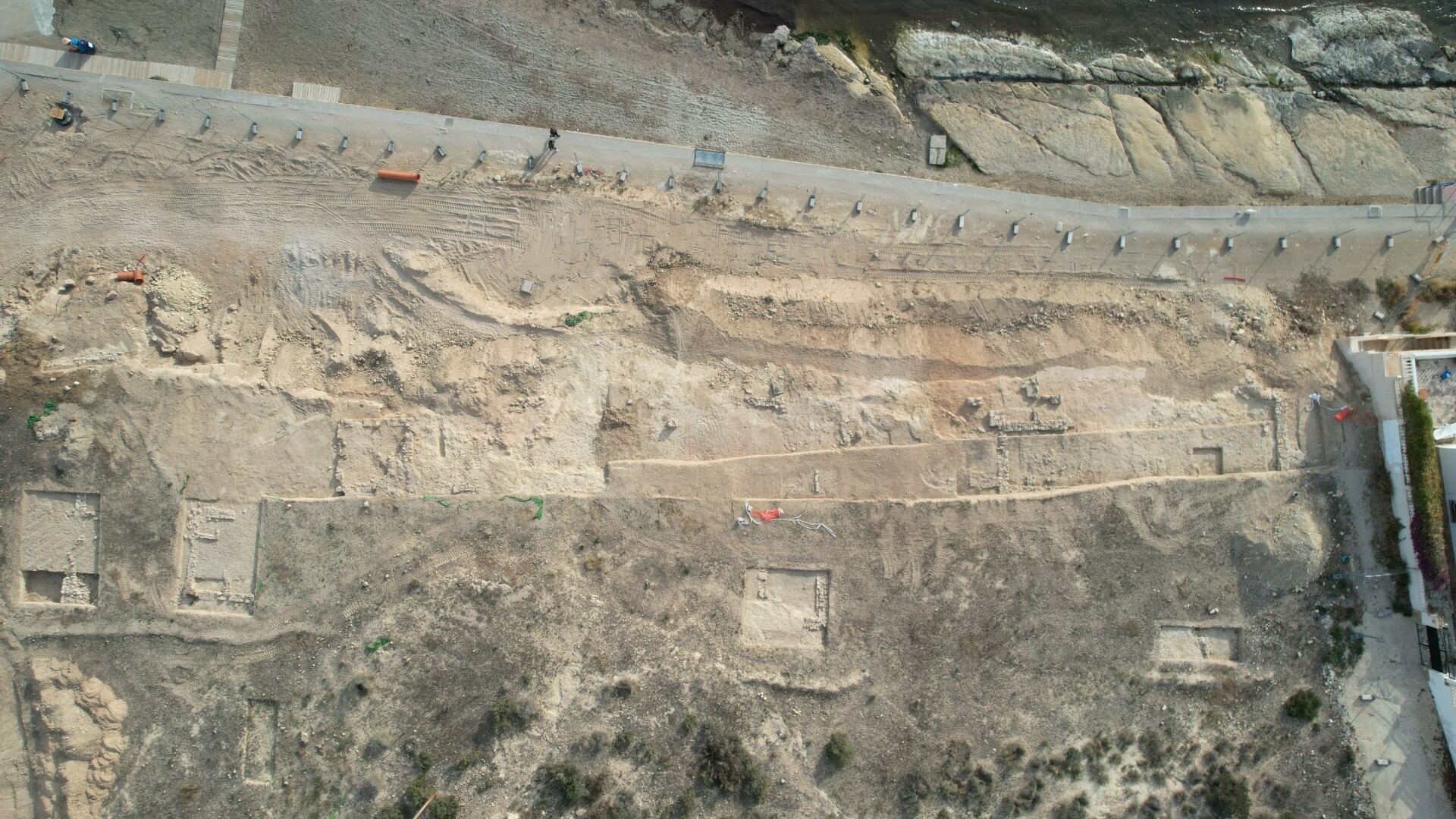 Imagen de la villa romana que se está recuperando para su puesta en valor en la Almadraba de Alicante