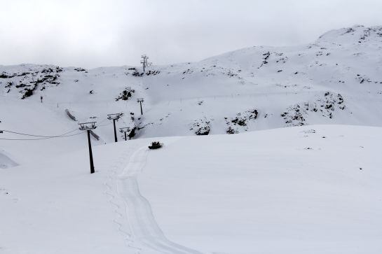 Nieve en la zona de La Laguna de Sierra Nevada.