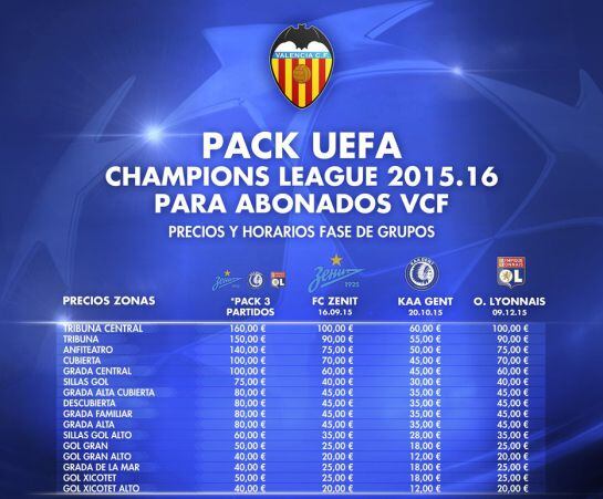 Precios pack Champions VCF