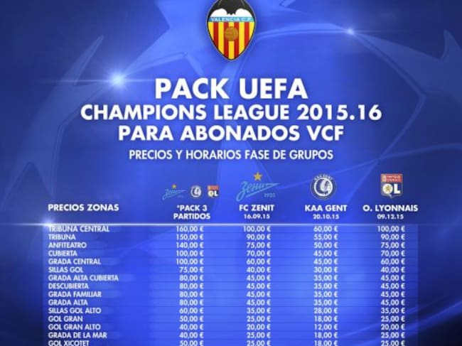 Precios pack Champions VCF