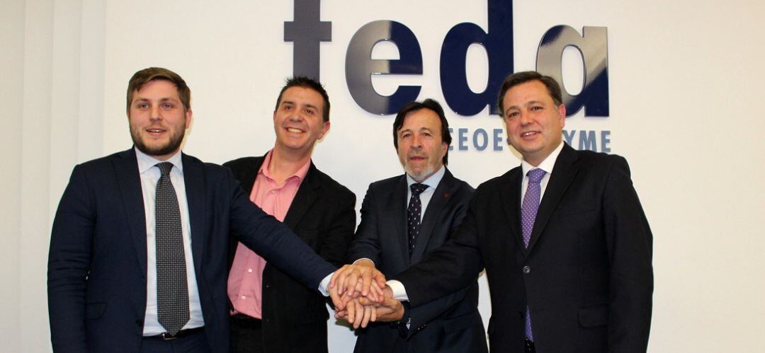 El portavoz de la Junta, el presidente de la Diputación, el presidente de FEDA y el alcalde de Albacete