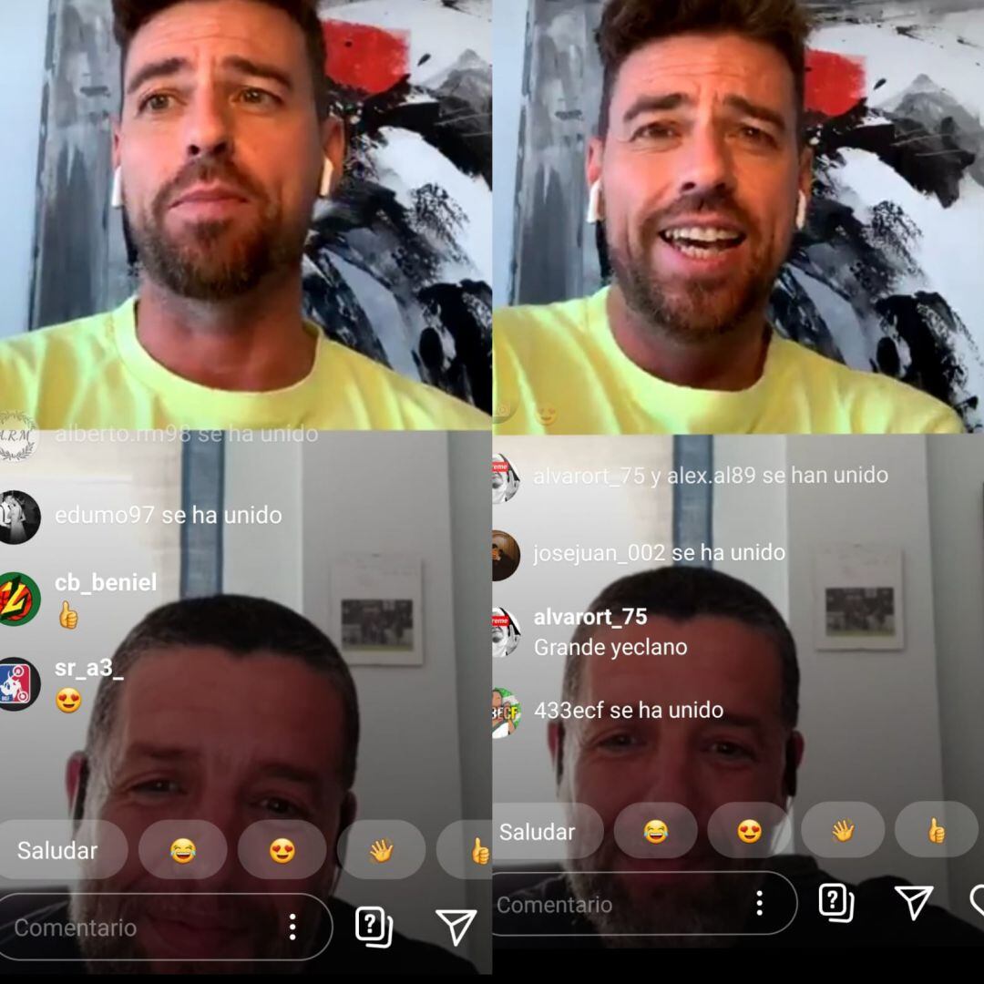 Alejandro Sandroni hablando con Fran Sánchez en el directo de Instagram