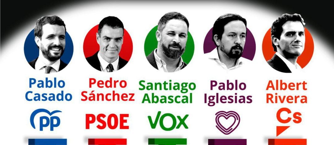 Los cinco candidatos con representación mayoritaria en el Congreso