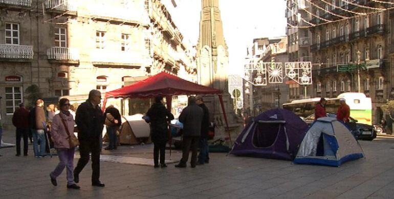 24 horas de acampada para llamar la atención sobre los sintecho.