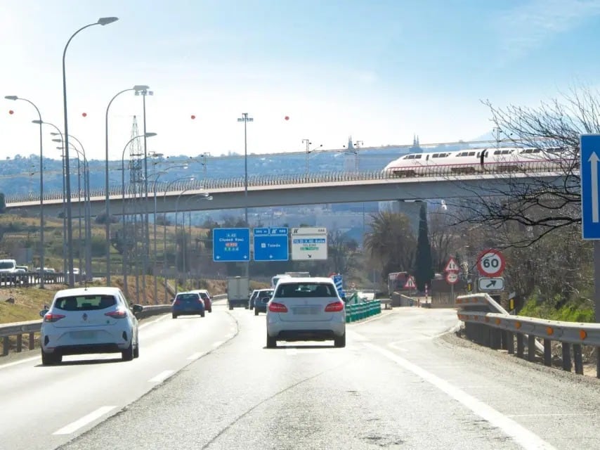 Recreación de los viaductos que se deben de construir para realizar la opción de &#039;Toledo Central&#039; para la llegada del AVE Madrid-Lisboa a Toledo