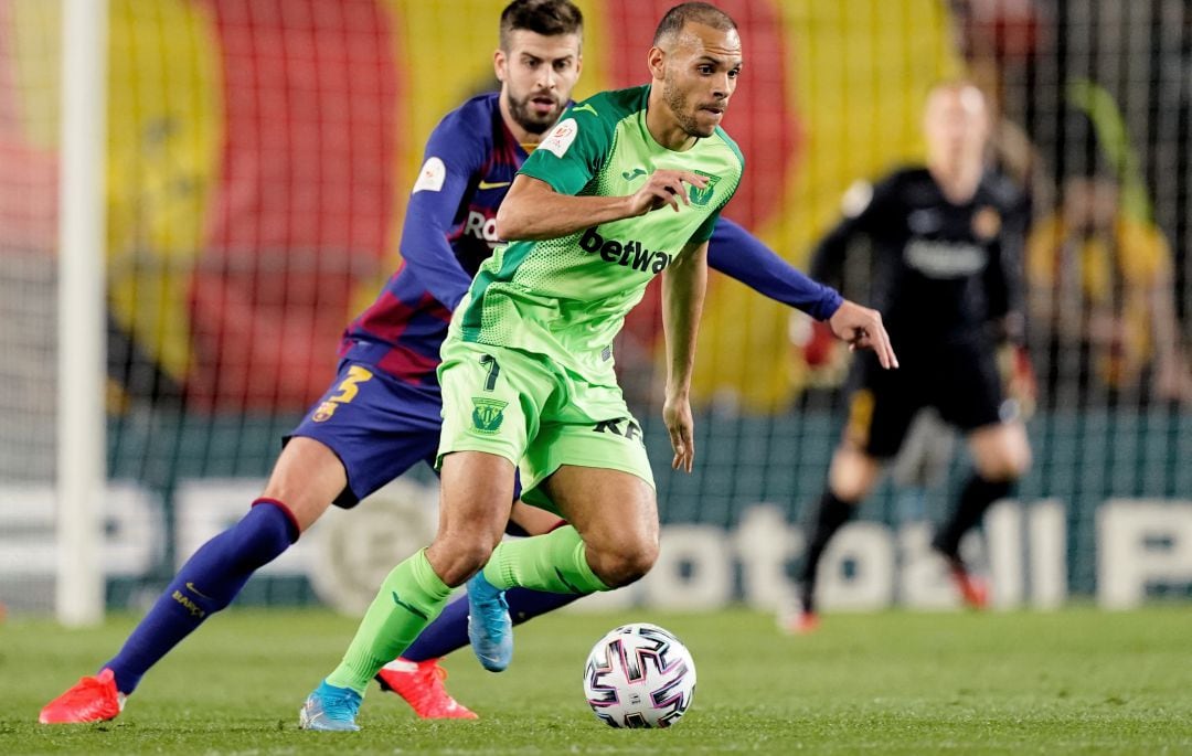 Martin Braithwaite, en un partido entre el Barcelona y el Leganés.