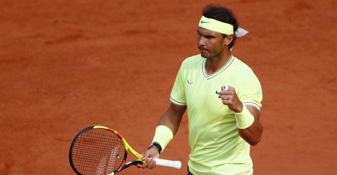 Nadal celebra una victoria en Roland Garros