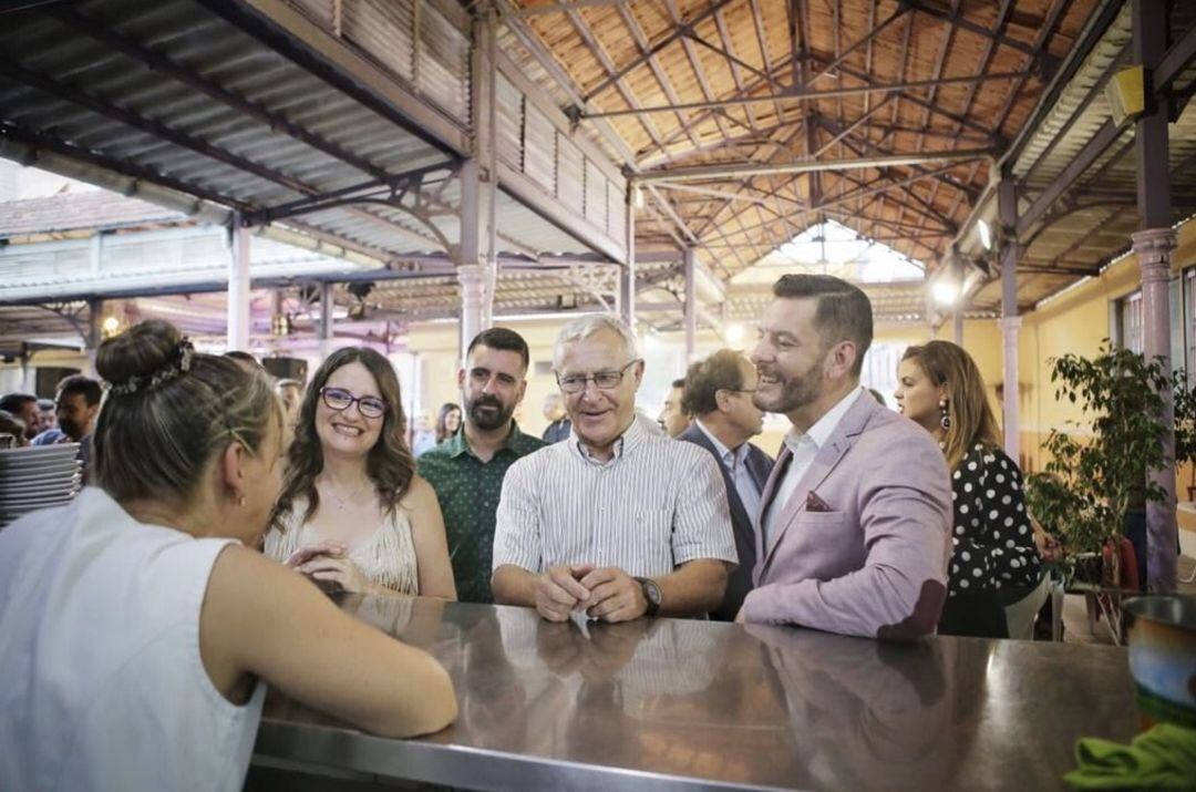 Mónica Oltra, Joan Ribó y Carlos Galiana durante el Bonica Fest