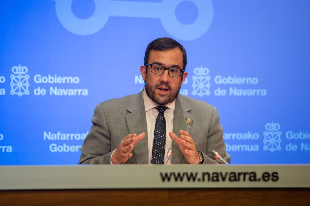 Javier Remírez, portavoz del Gobierno de Navarra, en rueda de prensa